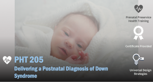 Image of PHT 205 course with a baby with Down syndrome